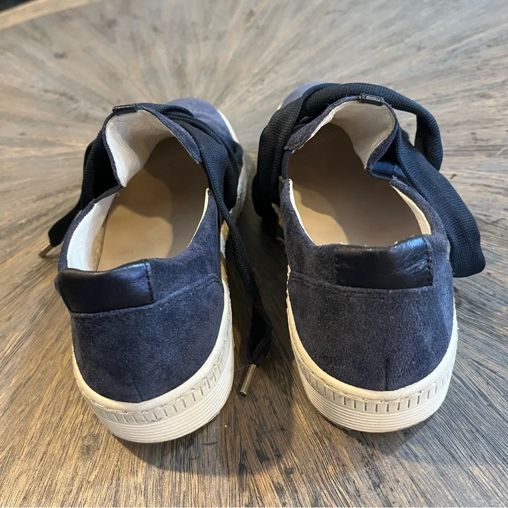 Gabor Navy Blue Suede Sneakers with “Ribbon” Style Laces. Made in Slovakia.‎